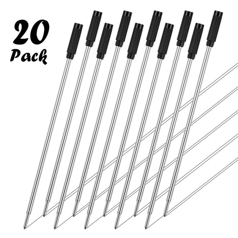 Unibene Cross Compatible Ballpoint Pen Refills 20 Pack, 1.0mm Medium Point-10 Black & 10 Blue, Smooth Writing Replaceable German Ink Refill - Image 2
